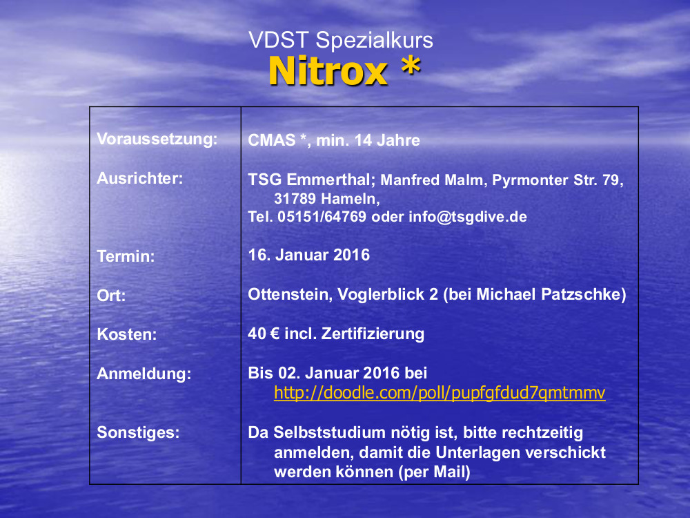 Nitrox Kurs 2015